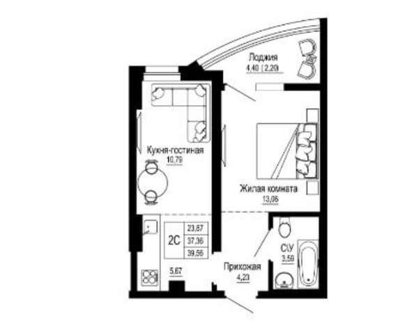 
   Продам 2-комнатную, 39.56 м², 31-я линия ул, к 2

. Фото 8.