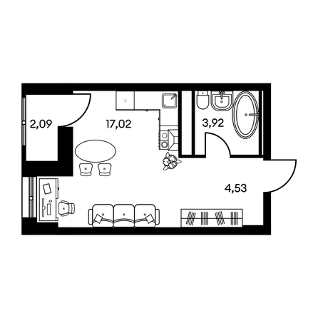 
   Продам 2-комнатную, 37.61 м², Культура, дом 2

. Фото 1.