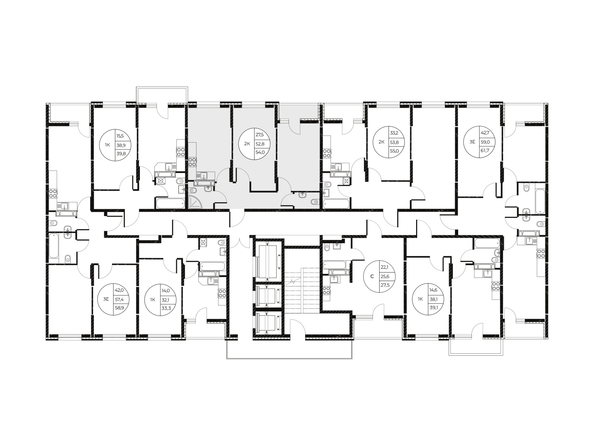 
  Продается 2-комн. квартира, 54 м², ЖК Панорама на Театральном, литера 1
. Фото 3.