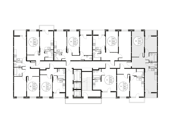 
  Продается 3-комн. квартира, 61.7 м², ЖК Панорама на Театральном, литера 1
. Фото 3.