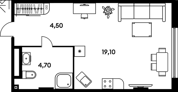 
  Продается 1-комн. квартира, 28.5 м², ЖК Гринсайд, 5.1-5.5
. Фото 1.