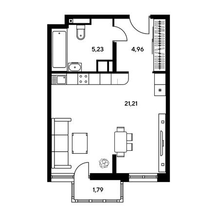 
  Продается студия, 32.84 м², ЖК Гринсайд, 5.1-5.5
. Фото 1.