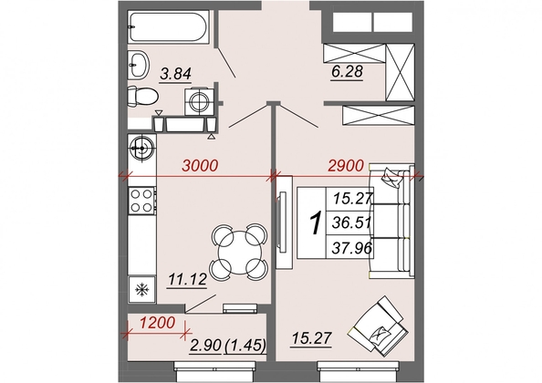 
  Продается 1-комн. квартира, 39 м², ЖК Frame (Фрейм), 11В
. Фото 1.