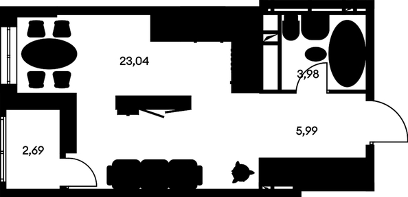 
  Продается студия, 36.38 м², ЖК Культура, дом 1
. Фото 1.