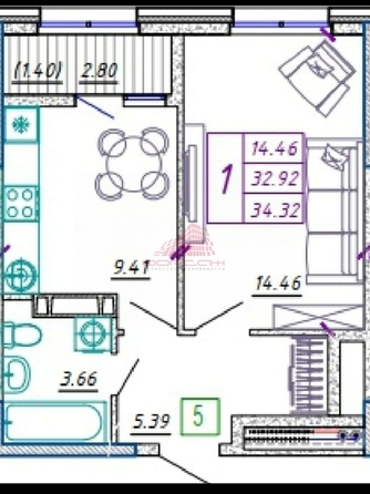 
  Продается 1-комн. квартира, 35 м², Зорге ул, д. 11В
. Фото 3.