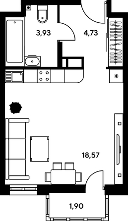 
  Продается студия, 28.9 м², ЖК Гринсайд, 5.1-5.5
. Фото 1.