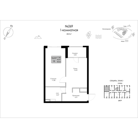 
  Продается 1-комн. квартира 48.32 м², в ЖК Долина Роз. Фото 1.