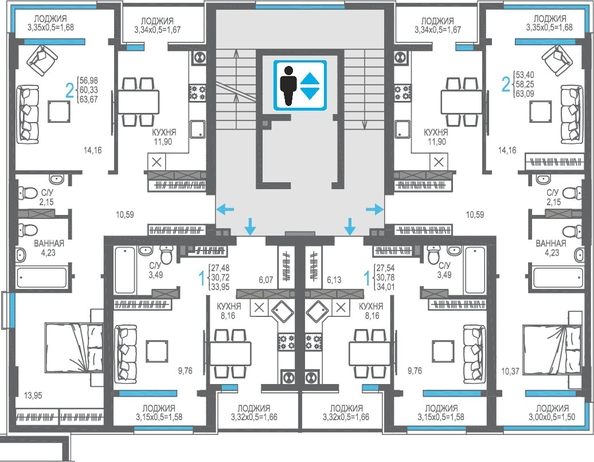 
  Продается 2-комн. квартира 60.33 м², в ЖК На Фонтанке. Фото 1.