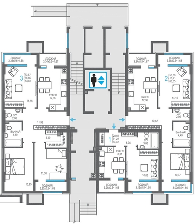 
  Продается 3-комн. квартира 78.85 м², в ЖК На Фонтанке. Фото 1.