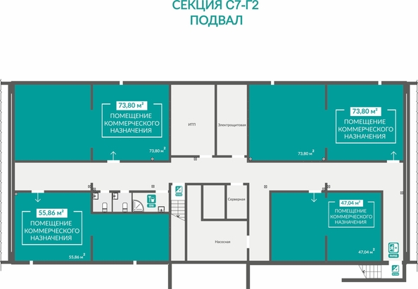 
  Продается универсальное помещение 55.86 м², в ЖК Абрикос - 2. Фото 1.