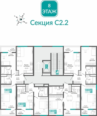 
  Продается 2-комн. квартира 75.81 м², в ЖК Розмарин. Фото 1.