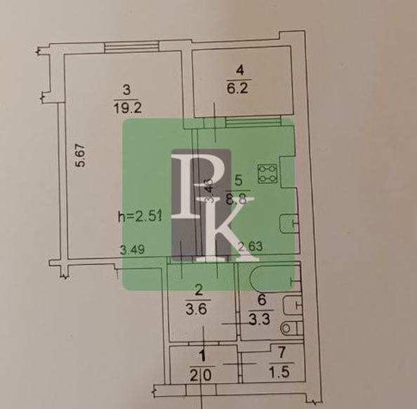
  Продается 1-комн. квартира 44.6 м². Фото 19.