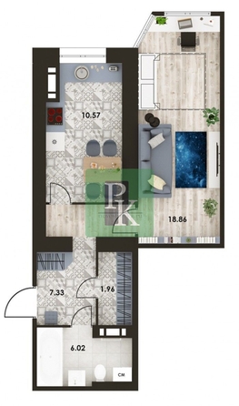 
  Продается 1-комн. квартира 44.4 м². Фото 28.