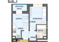 Центральный двор: Планировка 1-комн 32,84 м²