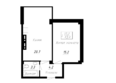 Речной Бриз: Планировка 1-комн 43,4 м²