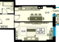 Сердце Ростова 2, литер 1: Планировка 1-комн 38,98, 39,1 м²