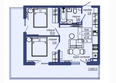 Резиденция Анаполис, дом 25: Планировка 3-комн 48,8 м²