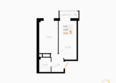 МОЁ: Планировка 1-комн 36,33 м²