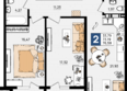Резиденция морей, корпус Д: Планировка 2-комн 76,58 м²