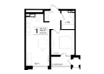 ЮЖНО: Планировка 1-комн 40,1 м²