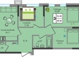 Зеленая территория, литера 1.1: Планировка 3-комн 67,53 м²