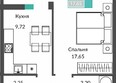 Единство: Планировка 1-комн 37,35 - 38,66 м²