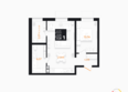 ТВИН ПАРК: Планировка 1-комн 47,59 м²