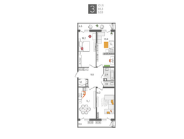 Продается 3-комнатная квартира ЖК Рекорд 2, литера 1, 101.5 м², 19142900 рублей