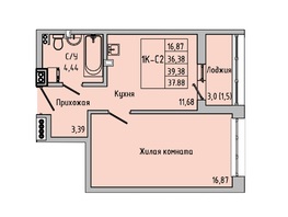 Продается 1-комнатная квартира ЖК Луна, 37.49  м², 4630003 рублей