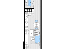 Продается Студия ЖК Резиденция морей, корпус Б, 28.98  м², 8737470 рублей