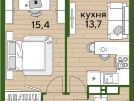 Продается 1-комнатная квартира ЖК DOGMA PARK (Догма парк), литера 18, 39.3 м², 6335553 рублей