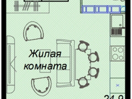 Продается 1-комнатная квартира ЖК Чайные холмы, 31.6  м², 10954000 рублей