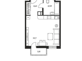 Продается 1-комнатная квартира ЖК Гринсайд, 5.1-5.5, 30.75  м², 6250000 рублей