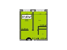 Продается 1-комнатная квартира ЖК Николаевский-Ессентуки, 37.67  м²