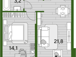 Продается 1-комнатная квартира ЖК DOGMA PARK (Догма парк), литера 22, 45.8 м², 6535111 рублей
