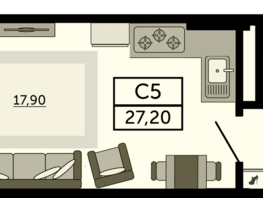 Продается Студия ЖК Акватория, литер 1, 26.69  м², 4804200 рублей