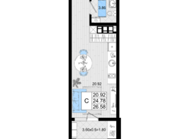 Продается Студия ЖК Резиденция морей, корпус Б, 26.74  м², 8182440 рублей