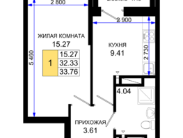 Продается 1-комнатная квартира ЖК Октябрь Парк, 1.2, 33.76  м², 4726400 рублей