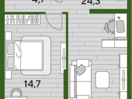 Продается 1-комнатная квартира ЖК DOGMA PARK (Догма парк), литера 20, 47.7 м², 6801543 рублей