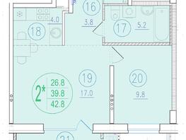 Продается 2-комнатная квартира ЖК Состояние, литера 1, 42.8  м², 8645600 рублей