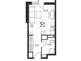 Продается Студия ЖК Гринсайд, 4.1-4.3, 22  м², 4030000 рублей