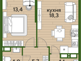 Продается 1-комнатная квартира ЖК DOGMA PARK (Догма парк), литера 16, 45.5 м², 7196826 рублей