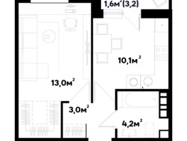 Продается 1-комнатная квартира ЖК Sport Village (Спорт деревня), 2.4, 35  м², 6875300 рублей