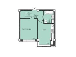 Продается 1-комнатная квартира ЖК Резиденция, 40.29  м²