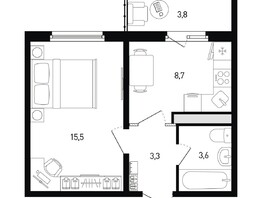 Продается 1-комнатная квартира ЖК 5 элемент Аске, лит 5-11 стр.2, сек.5,6, 32.2  м², 3822140 рублей