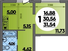 Продается Студия ЖК Предгорье ЛАГО-НАКИ, литера 8, 31.54 м², 4227000 рублей