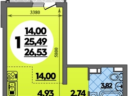 Продается Студия ЖК Предгорье ЛАГО-НАКИ, литера 8, 26.53  м², 4199000 рублей