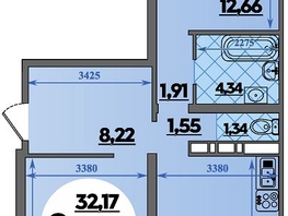 Продается 2-комнатная квартира ЖК Предгорье ЛАГО-НАКИ, литера 8, 68.56  м&sup2;, 7904968 рублей