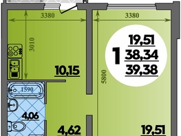 Продается 1-комнатная квартира ЖК Предгорье ЛАГО-НАКИ, литер 8, 39.38  м&sup2;, 5322270 рублей