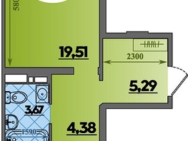 Продается 1-комнатная квартира ЖК Предгорье ЛАГО-НАКИ, литера 3, 46.46  м&sup2;, 6207056 рублей